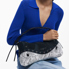 Desigual Snake Handbag M Snake Print Black
