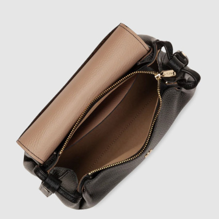 Lancaster Accordion Double Tote Bag 470-88 Noir-In-Nude