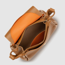 Lancaster Accordéon Double Grand Sac Trotteur 470-89 Camel-In-Orange ouvert