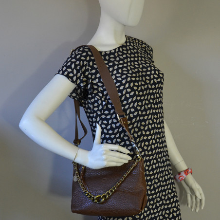 Mila Louise Noeli XS E Sac Trotteur Cuir Eléphant Ocre porté