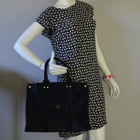 Mila Louise Prudence VFR1 Shopping Bag Black Velvet