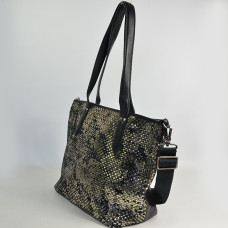 Mila Louise Nanon W Tote Bag Braided Leather Black Anthracite