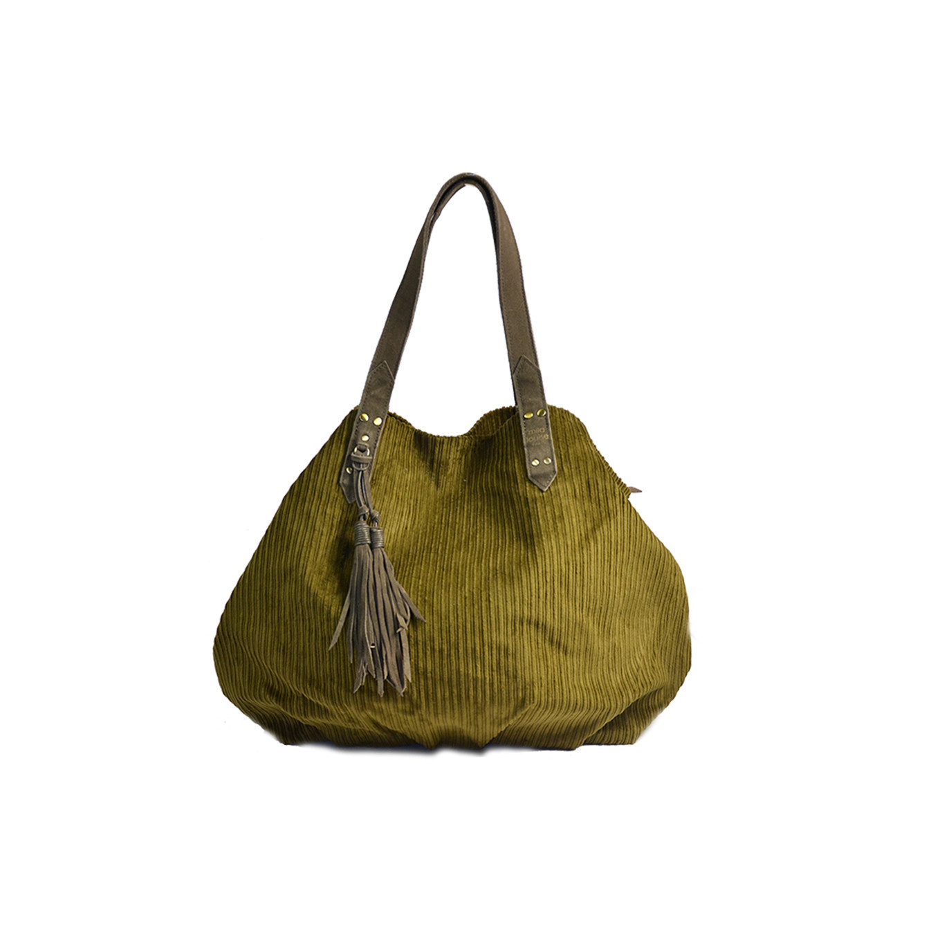 Mila Louise Nicole VFR1 Sac Shopping Velours Fumé Kaki
