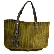 Mila Louise Nicole VFR1 Sac Shopping Velours Fumé Kaki face