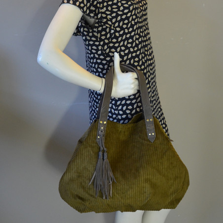 Mila Louise Nicole VFR1 Shopping Bag Smoked Velvet Khaki