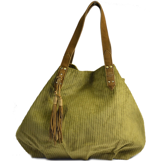 Mila Louise Nicole VFR1 Shopping Bag Ocre Velvet