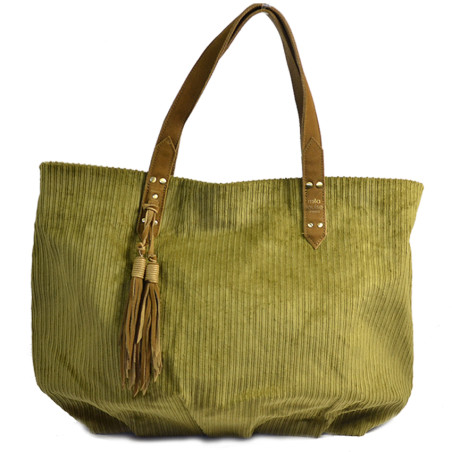Mila Louise Nicole VFR1 Sac Shopping Velours Ocre face