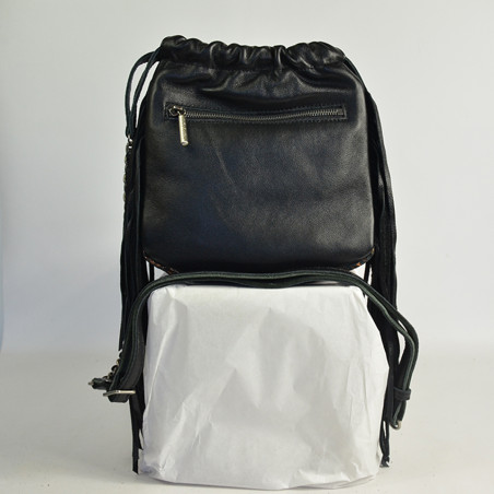 Mila Louise Nora W Woven Leather Crossbody Bag Black Bronze
