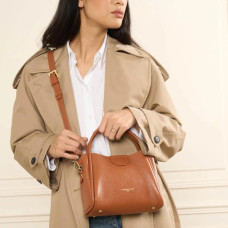 Lancaster Ida Double Shoulder Bag 470-83 Camel-In-Orange