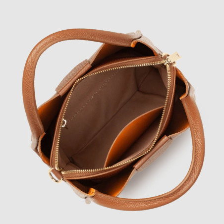 Lancaster Ida Double Shoulder Bag 470-83 Camel-In-Orange