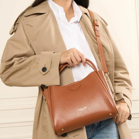 Lancaster Ida Double Shoulder Bag 470-84 Camel-In-Orange