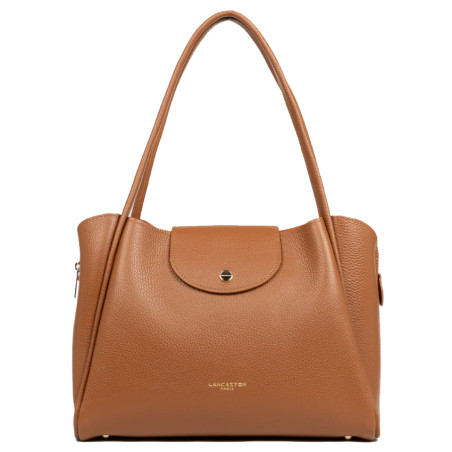 Lancaster Ida Double Tote Bag Shoulder Bag 470-85 Camel-In-Orange