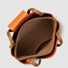 Lancaster Ida Double Tote Bag Shoulder Bag 470-85 Camel-In-Orange