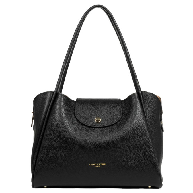 Lancaster Ida Double Tote Bag Shoulder Crossbody 470-85 Noir-In-Nude