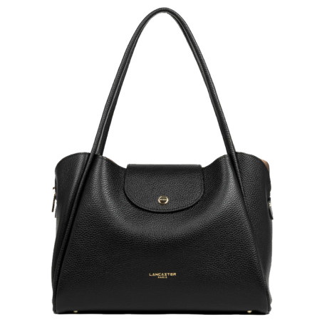 Lancaster Ida Double Tote Bag Shoulder Crossbody 470-85 Noir-In-Nude