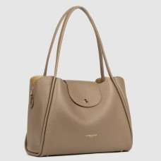 Lancaster Ida Double Sac Cabas Porté Epaule 470-85 Taupe-In-Or côté