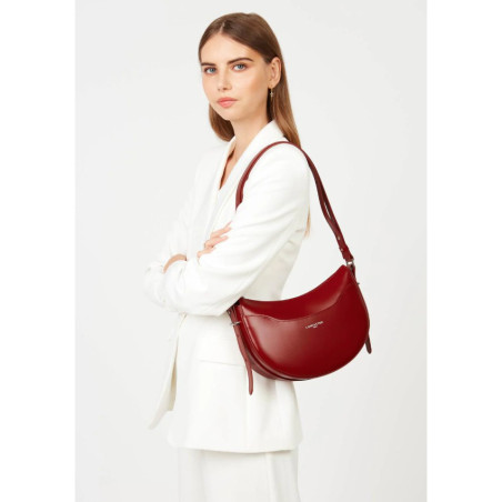 Lancaster Suave Ace Sac Demi Lune 433-28 Carmin porté