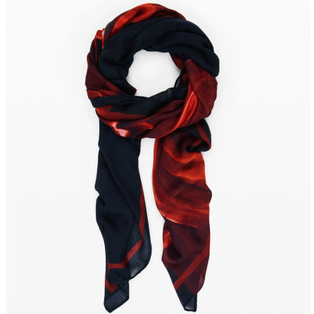 Desigual Flowerina Rectangular Scarf Black