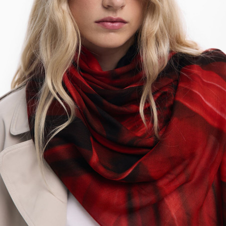 Desigual Flowerina Rectangular Scarf Black