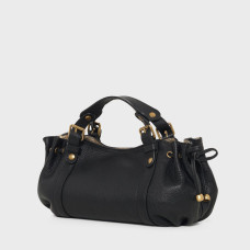 Gérard Darel The 12 Hours Mini Grainy Leather Handbag Black/Gold