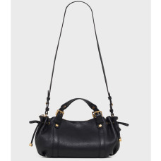 Gérard Darel The 12 Hours Mini Grainy Leather Handbag Black/Gold