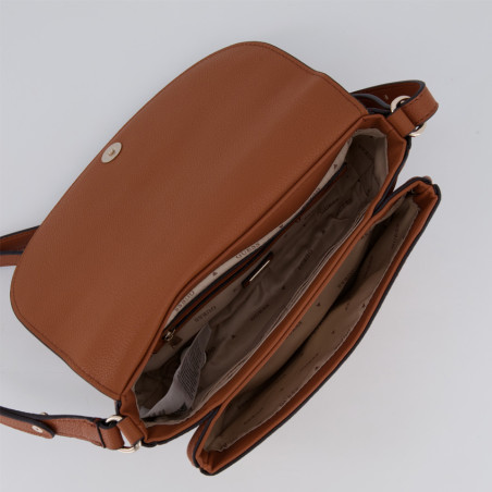 Guess Calebra Sac Porté Travers Cognac ouvert