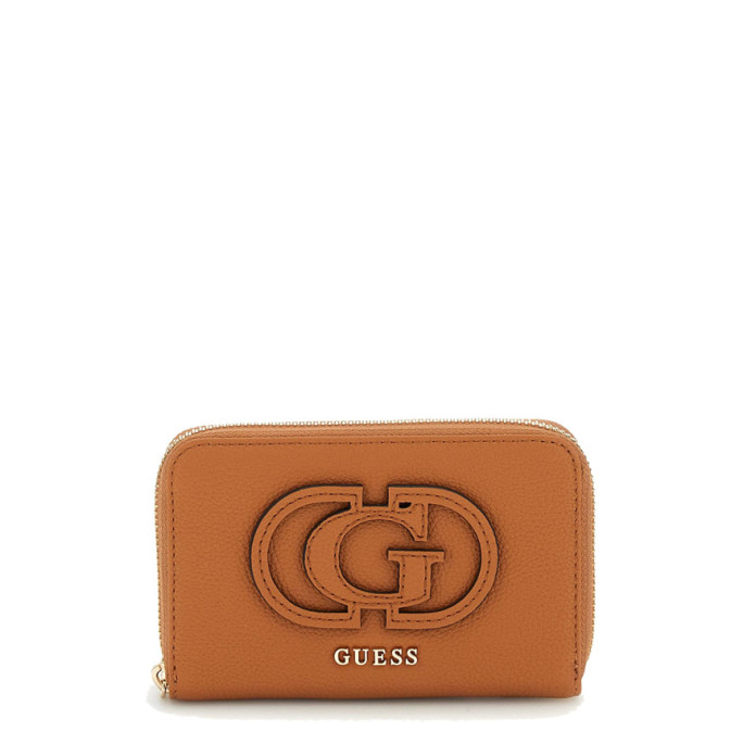 Guess Calebra Zippered Wallet Cognac
