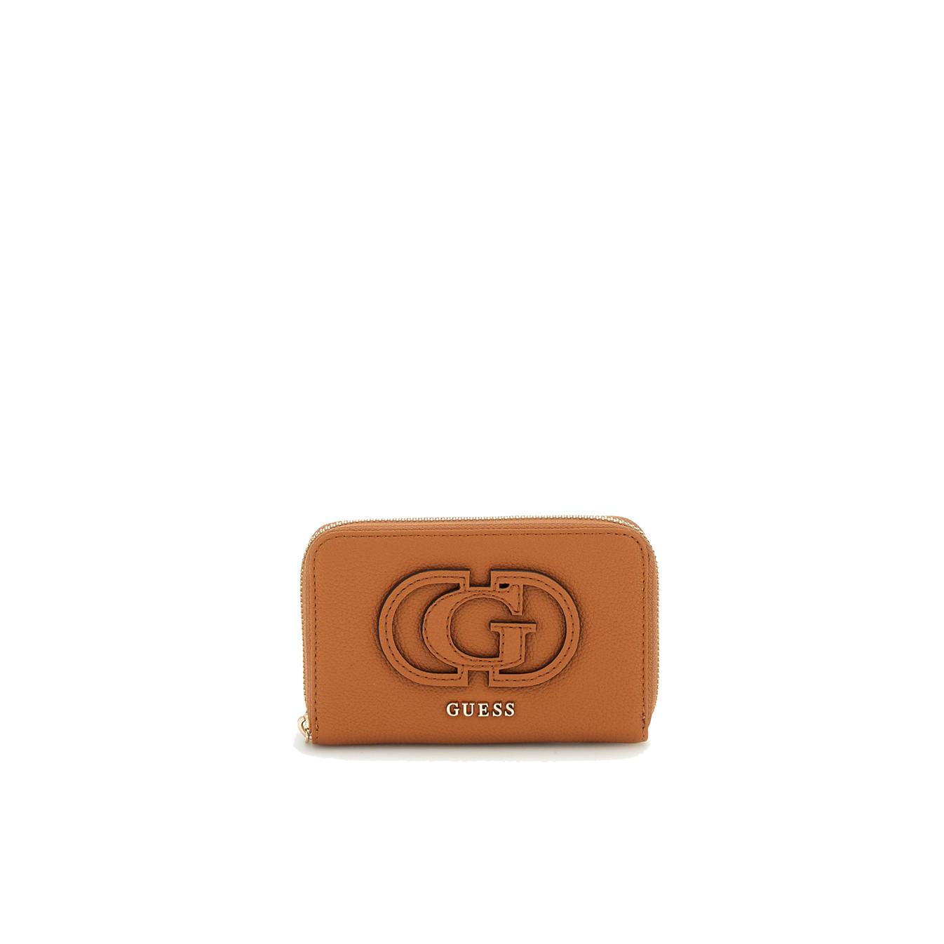 Guess Calebra Zippered Wallet Cognac