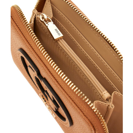 Guess Calebra Zippered Wallet Cognac