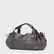 Gérard Darel Le 24 Heures Handbag Metallic Leather Asphalt