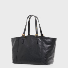 Gérard Darel Simple Bag Scrunchie Leather Tote Bag Black