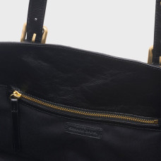 Gérard Darel Simple Bag Sac Cabas En Cuir Effet Froissé Noir ouvert
