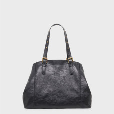Gérard Darel Simple Bag Scrunchie Leather Tote Bag Black
