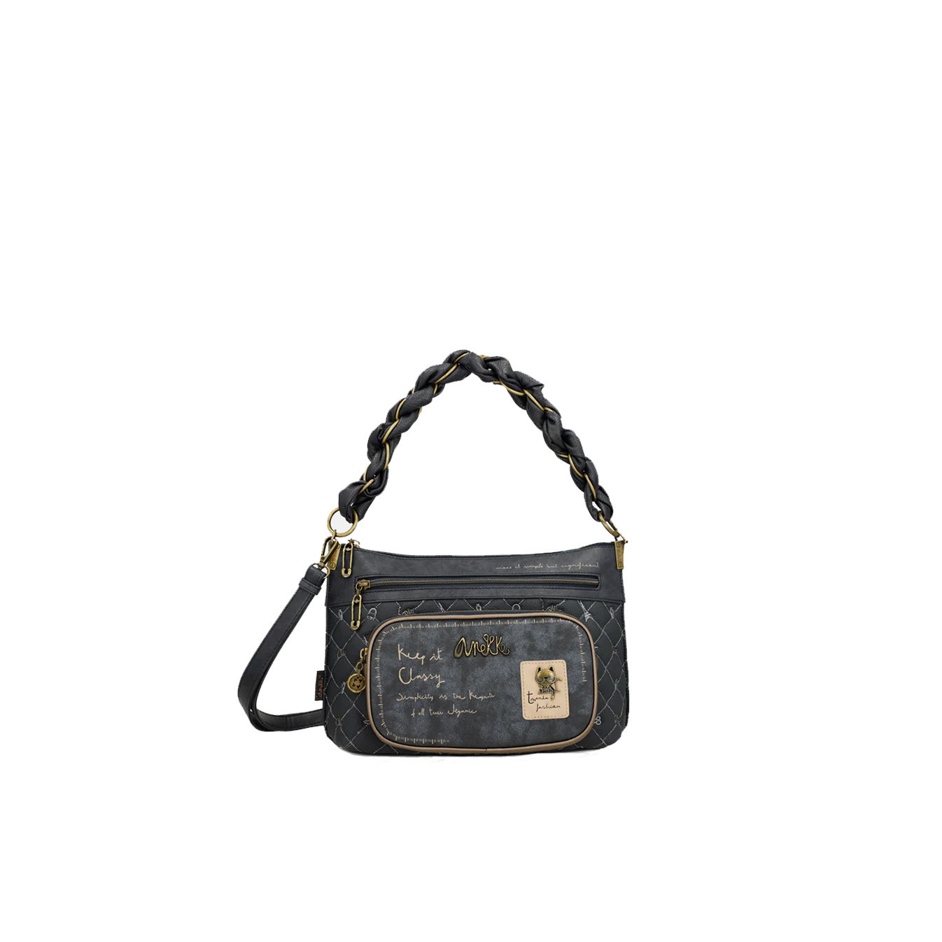 Anekke Boutique Sac Porté Epaule  Anses Froncées Multi