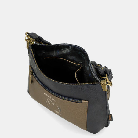 Anekke Boutique Shoulder Bag with Gathered Straps Blue