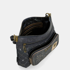 Anekke Boutique Shoulder Bag with Gathered Straps Blue