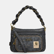 Anekke Boutique Shoulder Bag with Gathered Straps Blue