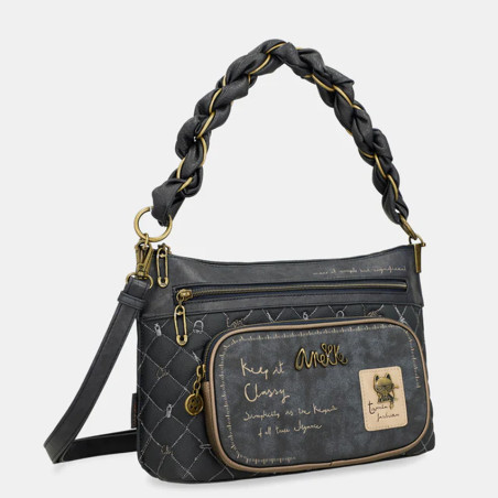 Anekke Boutique Sac Porté Epaule  Anses Froncées Multi côté bandoulières