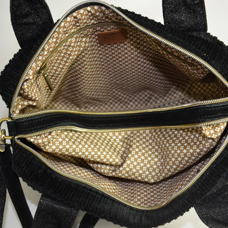 Mila Louise Mapa VFR1 Sac Business 2 Compartiments Velours Fumé Kaki