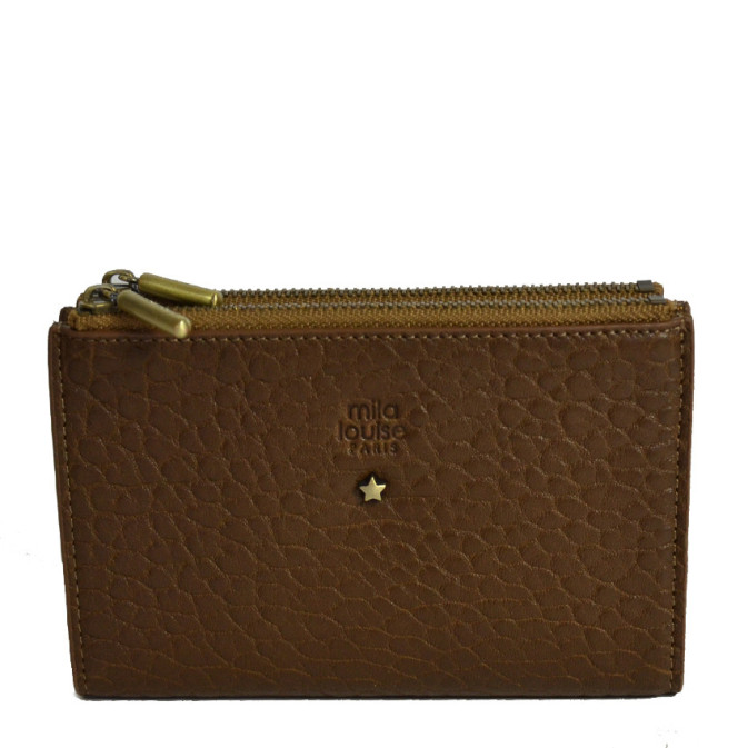 Mila Louise Sila E Small Companion Bubble Leather Ochre