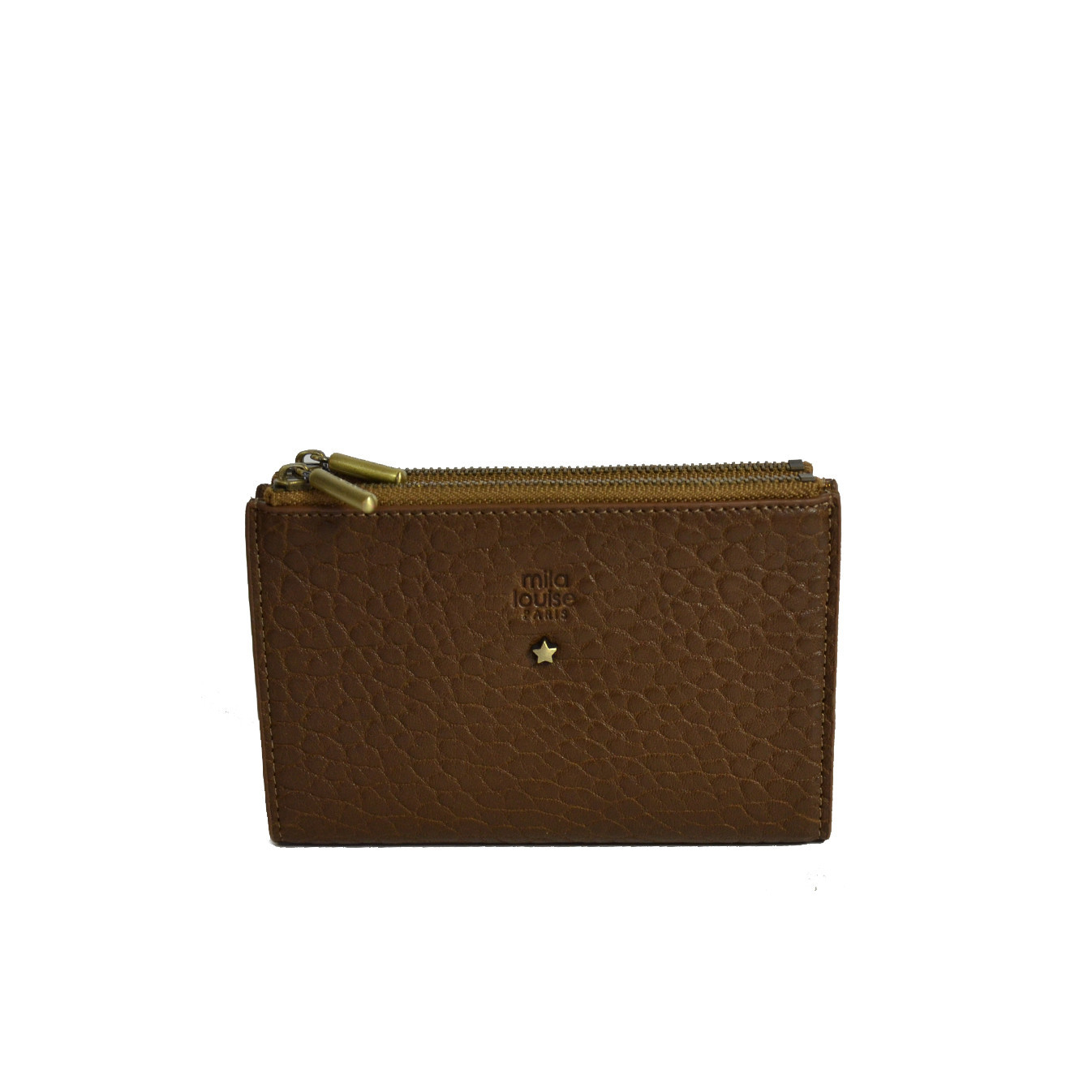Mila Louise Sila E Small Companion Bubble Leather Ochre