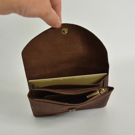 Mila Louise Monylx X Coin Purse Leather Sparkle Auburn