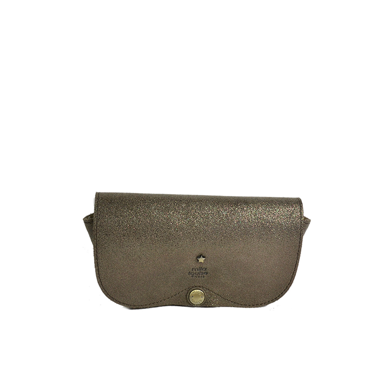 Mila Louise Glasses Case Ossip X Glittered Leather Smoked Khaki