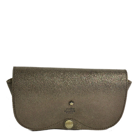 Mila Louise Glasses Case Ossip X Glittered Leather Smoked Khaki