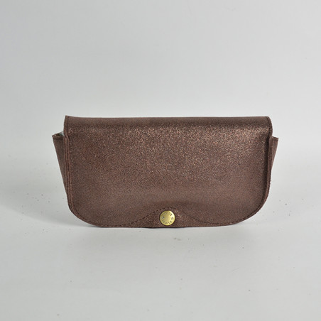 Mila Louise Eyeglass Case Ossip X Glittered Leather Auburn