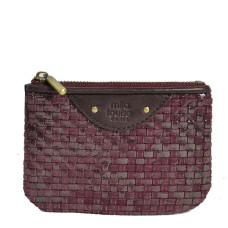 Mila Louise Briny XS W Small Woven Leather Purse Purple