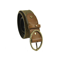 Mila Louise Pale PA Leopard Velvet Leather Adjustable Belt One Size