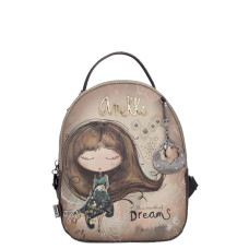 Anekke Real Small Organized Brown Backpack