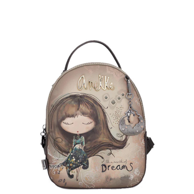 Anekke Real Small Organized Brown Backpack