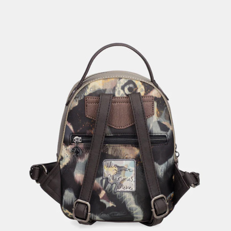 Anekke Real Small Organized Brown Backpack